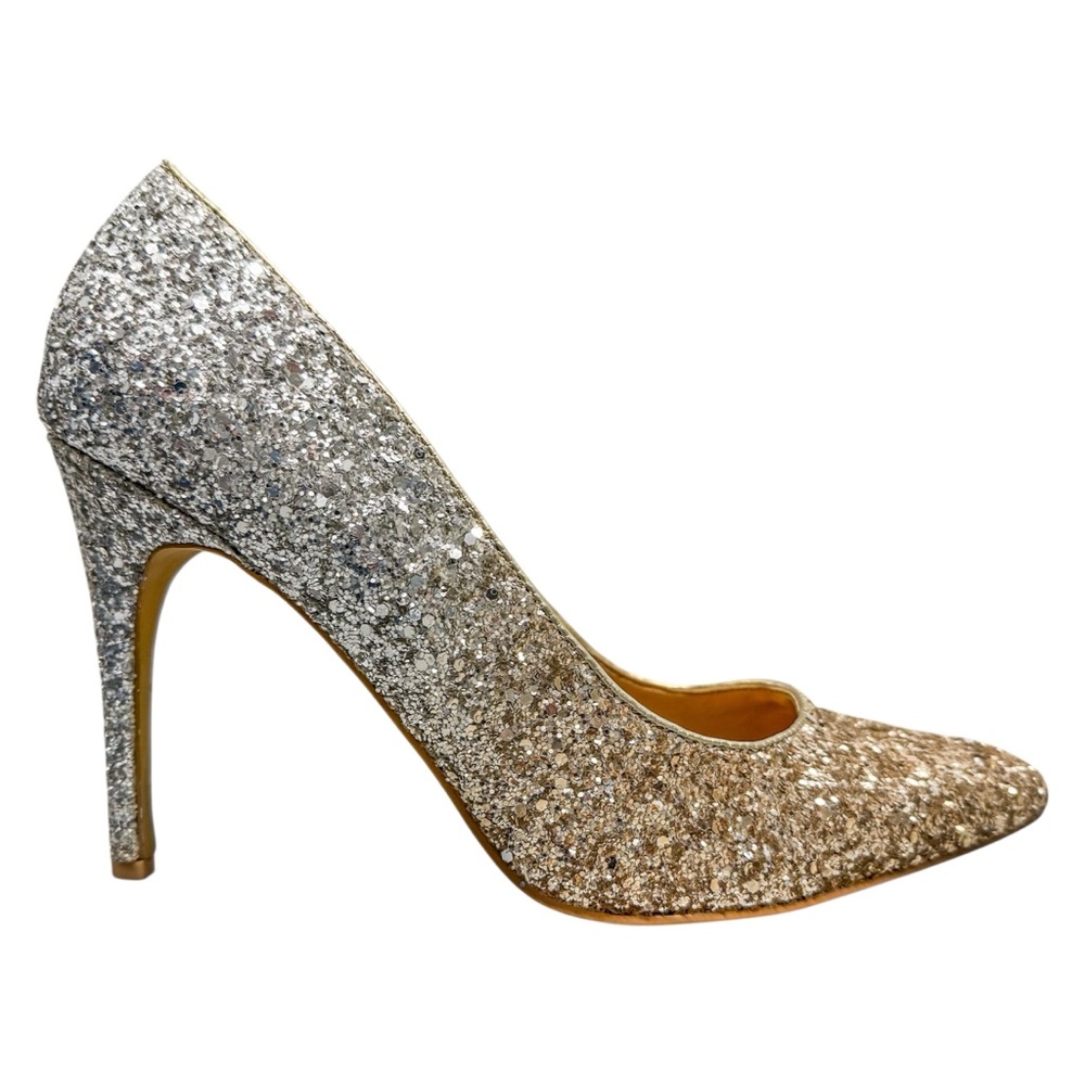Express Ombré Glitter Silver Gold Heels Women’s 10 - Picture 5 of 13